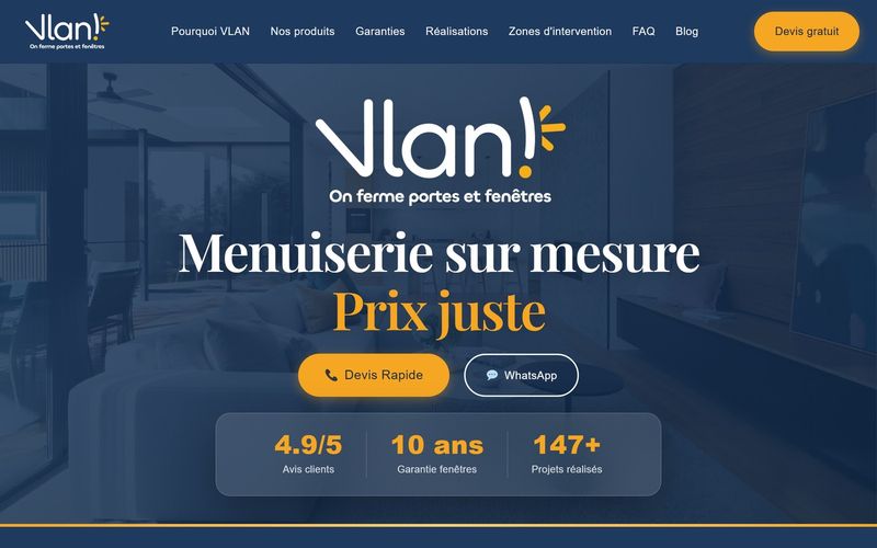 Site VLAN Menuiserie — menuiserie sur mesure, réalisation PEHO Web