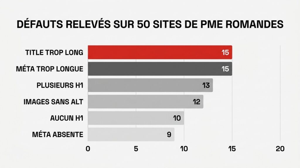 Les défauts les plus fréquents sur 50 pages d’accueil de PME romandes (relevé du 6 octobre 2026)